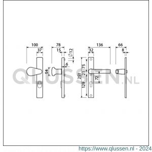 Ami VHB 251/37-173-379 KT veiligheids Rotaveer knop-kruk smalschildgarnituur SKG*** kerntrekbeveiliging VHB knop 173 Rota 251/37 KT 72 F1 en deurkruk 379 Rota 251/32 profielcilinder PC 72 deurdikte 53-57 mm 843246