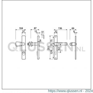 Ami VHB 251/37-166 KT veiligheids Rotaveer knop-kruk smalschildgarnituur SKG*** kerntrekbeveiliging VHB 251/37 KT 92 knop 166 links F1 en deurkruk 379 Rota 251/32 profielcilinder PC 92 deurdikte 53-57 mm 843286