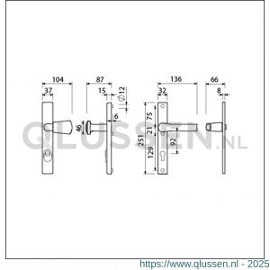 Ami VHB 251/37-166 KT veiligheids Rotaveer knop-kruk smalschildgarnituur SKG*** kerntrekbeveiliging VHB 251/37 KT 92 knop 166 rechts F1 en deurkruk 379 Rota 251/32 profielcilinder PC 92 deurdikte 53-57 mm 843288