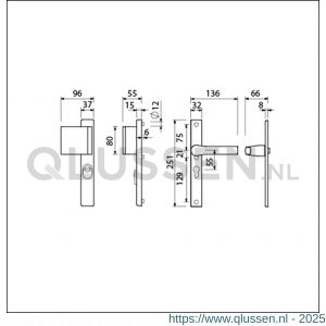 Ami VHB 251/37-90/80 KT veiligheids Rotaveer duwer-kruk smalschildgarnituur SKG*** kerntrekbeveiliging VHB 251/37 KT 55 deurduwer 90/80 links F1 en deurkruk 379 Rota 251/32 profielcilinder PC 55 deurdikte 53-57 mm 843306