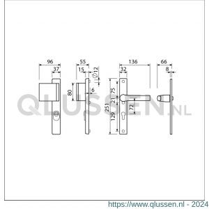 Ami VHB 251/37-90/80 KT veiligheids Rotaveer duwer-kruk smalschildgarnituur SKG*** kerntrekbeveiliging VHB 251/37 KT 72 deurduwer 90/80 links F1 en deurkruk 379 Rota 251/32 profielcilinder PC 72 deurdikte 53-57 mm 843316