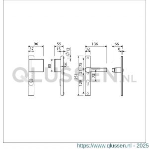 Ami VHB 251/37-90/80 KT veiligheids Rotaveer duwer-kruk smalschildgarnituur SKG*** kerntrekbeveiliging VHB 251/37 KT 72 deurduwer 90/80 rechts F1 en deurkruk 379 Rota 251/32 profielcilinder PC 72 deurdikte 53-57 mm 843317