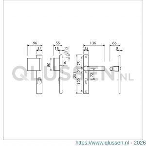 Ami VHB 251/37-90/80 KT veiligheids Rotaveer duwer-kruk smalschildgarnituur SKG*** kerntrekbeveiliging VHB 251/37 KT 92 deurduwer 90/80 links F1 en deurkruk 379 Rota 251/32 profielcilinder PC 92 deurdikte 53-57 mm 843328