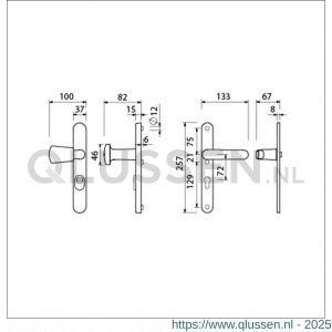 Ami VHB 257/37/2-166 KT veiligheids Rotaveer knop-kruk smalschildgarnituur SKG*** kerntrekbeveiliging ovaal VHB 257/37/2 KT 72 knop 166 links F1 en deurkruk 378 Rota 257/32/2 profielcilinder PC 72 deurdikte 53-57 mm 844576