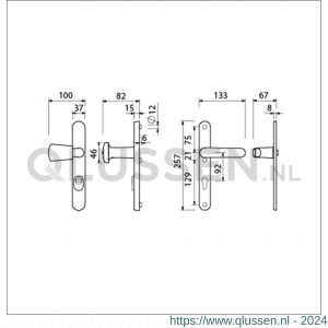 Ami VHB 257/37/2-166 KT veiligheids Rotaveer knop-kruk smalschildgarnituur SKG*** kerntrekbeveiliging ovaal VHB 257/37/2 KT 92 knop 166 links F1 en deurkruk 378 Rota 257/32/2 profielcilinder PC 92 deurdikte 53-57 mm 844586