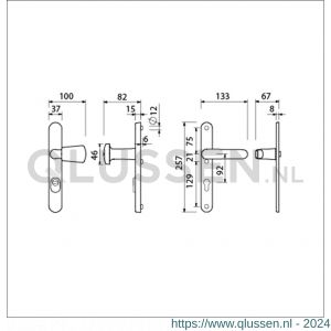 Ami VHB 257/37/2-166 KT veiligheids Rotaveer knop-kruk smalschildgarnituur SKG*** kerntrekbeveiliging ovaal VHB 257/37/2 KT 92 knop 166 rechts F1 en deurkruk 378 Rota 257/32/2 profielcilinder PC 92 deurdikte 53-57 mm 844588