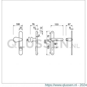 Ami VHB 257/37/2-173- 378 KT veiligheids Rotaveer knop-kruk smalschildgarnituur SKG*** kerntrekbeveiliging ovaal VHB 257/37/15 KT 92 knop 173 Varo F1 en deurkruk 378 Rota 257/32/2 profielcilinder PC 92 deurdikte 53-57 mm 844633