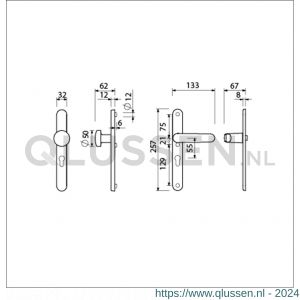 Ami VHB 257/32/2-169/50-378 veiligheids Rotaveer knop-kruk smalschildgarnituur SKG** ovaal VHB 257/32/2 profielcilinder PC 55 knop 169/50 F1 en deurkruk 378 Rota 257/32/2 profielcilinder PC 55 deurdikte 53-57 mm 845424