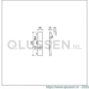 Ami VHB 251/15 KT veiligheidslangschild SKG*** kerntrekbeveiliging buitenlangschild 251/50/15 zonder krukgat KT 72 mm F1 891003