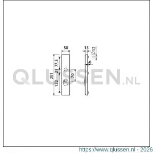 Ami VHB 251/15 KT veiligheidslangschild SKG*** kerntrekbeveiliging buitenlangschild 251/50/15 KT 70 mm F1 891005