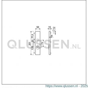 Ami VHB 251/15 KT veiligheidslangschild SKG*** kerntrekbeveiliging buitenlangschild 251/50/15 KT 72 mm F1 891006