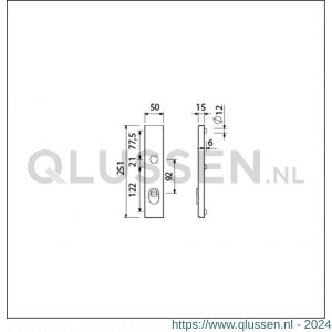 Ami VHB 251/15 KT veiligheidslangschild SKG*** kerntrekbeveiliging buitenlangschild 251/50/15 KT 92 mm F1 891009