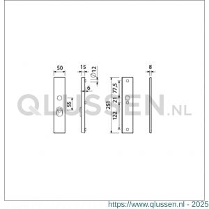 Ami VHB 251/15 KT veiligheidslangschild SKG*** kerntrekbeveiliging VHB 251/50/15 buiten KT 55 binnen blind F1 deurdikte 38-42 mm 891123