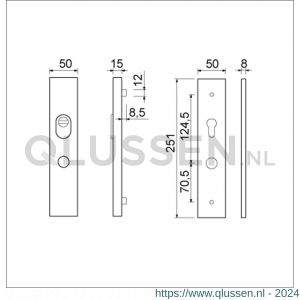 Ami VHB 251/15 KT senioren veiligheidlangschild SKG*** kerntrekbeveiliging omkeer VHB 251/50/15 buiten KT 72 omkeer binnen profielcilinder PC 72 omkeer F1 deurdikte 38-42 mm 891163