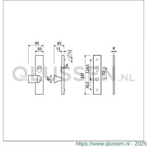 Ami VHB 251/15-144 KT senioren veiligheidsvoordeur-knoplangschildgarnituur SKG*** kerntrekbeveiliging omkeer VHB 251/50/15 KT 72 omkeer knop 144 en zonder deurkruk profielcilinder PC 72 omkeer F1 deurdikte 53-57 mm 891355