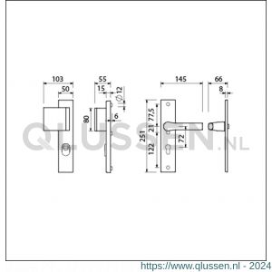 Ami VHB 251/15-90/80-379 KT veiligheids Rotaveer duwer-kruk langschildgarnituur SKG*** kerntrekbeveiliging VHB 251/50/15 KT 72 deurduwer 90/80 links en deurkruk 379 Rota profielcilinder PC 72 F1 deurdikte 38-42 mm 891631