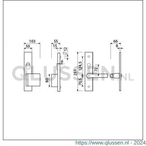 Ami VHB 251/15-90/80-379 KT senioren veiligheids Rotaveer duwer-kruk langschildgarnituur SKG*** kerntrekbeveiliging omkeer VHB 251/50/15 KT 72 omkeer deurduwer 90/80 rechts en deurkruk 379 Rota F1 deurdikte 38-42 mm 891641