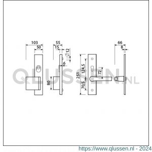 Ami VHB 251/15-90/80-379 KT senioren veiligheids Rotaveer duwer-kruk langschildgarnituur SKG*** kerntrekbeveiliging omkeer VHB 251/50/15 KT 72 omkeer deurduwer 90/80 links en deurkruk 379 Rota F1 deurdikte 38-42 mm 891651