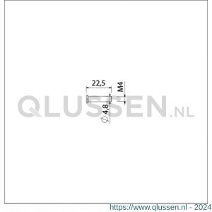 Ami patentbouthuls messing vernikkeld M4x22.5 mm zaagsnede set 10 stuks 900222