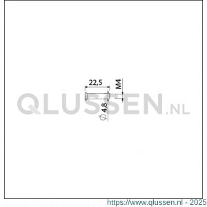 Ami patentbouthuls messing vernikkeld M4x22,5 mm zonder zaagsnede set 10 stuks 900223