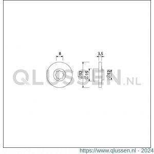 Ami indicatieplaatje kunststof rood-wit 8 mm stergat verpakt per 5 stuks in zakje 900346