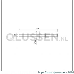 Ami deurkruk stift vierkant vol 8x159 mm dubbele knopdeurkruk stiftontsluiting deurdikte 53-57 mm 900489