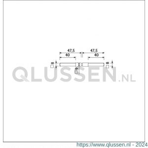 Ami verloopstift vierkant vol 8-9-8 gedeeld deurdikte 38-42 mm 900511