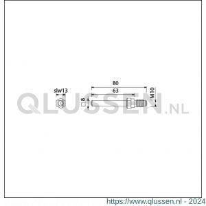 Ami gelagerde wissel Quickstift 8x80 mm speciaal 55-35 mm 900646