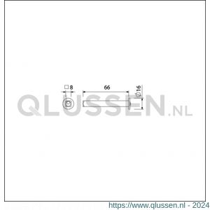 Ami wisselquickstift met aanslag 8x66 mm deurdikte 38-42 mm 900650