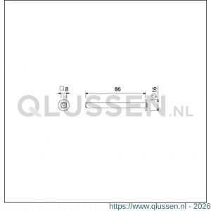 Ami wisselquickstift met aanslag 8x86 mm extra lang deurdikte 53-57 mm 900655