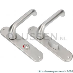 Ami LS 200/1/7-386 kruk-kruk garnituur deurkruk 386 Rota langschild 200/1/7 toilet- en badkamersluiting WC 8x72 deurdikte 38-42 mm 500380