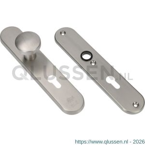 Ami VHB 250/50/1-169/50 veiligheidsvoordeur-knoplangschildgarnituur SKG*** Archi Design ovaal VHB 250/50/1 knop 169/50 profielcilinder PC 72 en zonder deurkruk Irox deurdikte 38-42 mm 622280