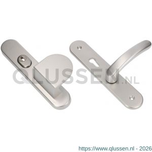 Ami VHB 250/15-90/83-378 KT senioren veiligheids Rotaveer duwer-kruk langschildgarnituur SKG*** kerntrekbeveiliging ovaal omkeer VHB 250/50/15 KT 72 omkeer deurduwer 90/83 rechts en deurkruk 378 Rota profielcilinder PC 72 omkeer F1 deurdikte 53-57 mm 6566