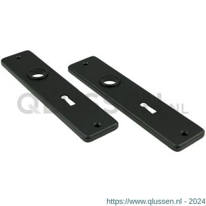 Ami 180/41 RH kortschild aluminium rondhoek sleutelgat SLG 56 zwart RAL 9005 structuur finish 739102