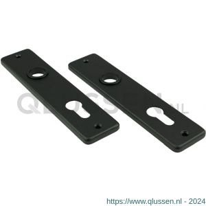 Ami 180/41 RH kortschild aluminium rondhoek profielcilinder PC 55 zwart RAL 9005 structuur finish 739113