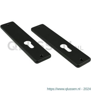 Ami 180/41 RH kortschild aluminium rondhoek zonder krukgat profielcilinder PC 55 zwart RAL 9005 structuur finish 739134