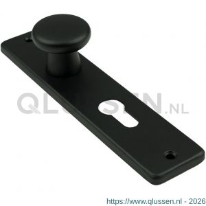 Ami 180/41 RH knopkortschild aluminium rondhoek knop 160/40 vast kortschild 180/41 RH profielcilinder PC 55 zwart RAL 9005 structuur finish 739173