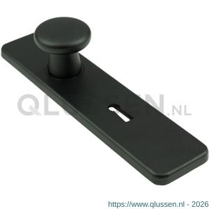 Ami 185/44 Klik knopkortschild aluminium knop 160/40 vast kortschild 185/44 Klik sleutelgat SLG 56 zwart RAL 9005 structuur finish 739272