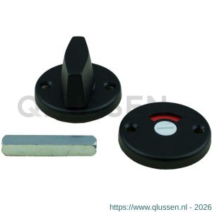 Ami 3 RH vrij- en bezetrozet aluminium rond toilet- en badkamersluiting WC 8 mm zwart 739305