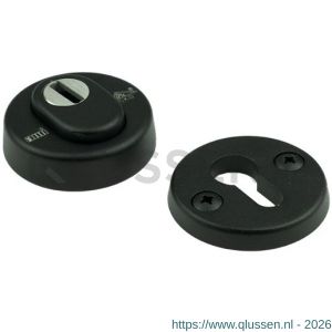 Ami VHB rond rozet veiligheidsrozet SKG*** VHB rozet rond 15 mm KT zwart RAL 9005 structuur finish deurdikte 38-42 mm 739705