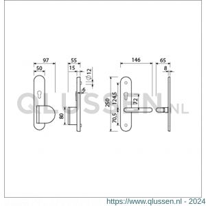 Ami VHB 250/15 KT senioren veiligheidslangschild SKG*** kerntrekbeveiliging Archi Design ovaal omkeer VHB 250/50/1 KT 72 omkeer deurduwer 90/83 links en deurkruk 356 Irox deurdikte 38-42 mm 623195