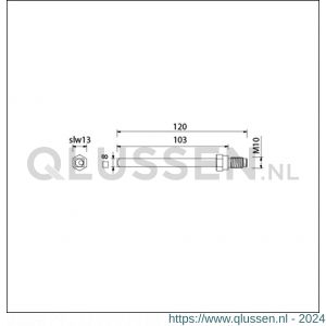 Ami gelagerde wissel Quickstift 8x120 mm (8x103) 900644