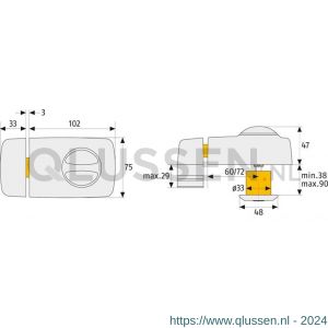 Abus bijzetslot knop-buiten cilinder 7010 B 53268