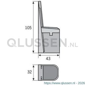 Abus afsluitbare balkon heveldeurgrendel BS84 W KA EE0045 06519