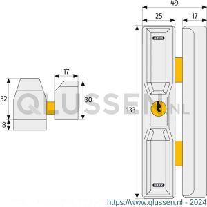 Abus afsluitbaar dakraam oplegslot DF 88 W EK 11888