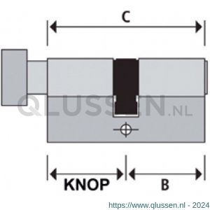 Abus veiligheids profiel knopcilinder dubbel met certificaat KXP2SN 45/K30 19727