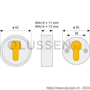 Abus cilinderrozet voor hout 14 mm RH 414 F4 35213