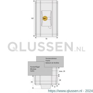 Abus afsluitbaar raam-deur opleg bijzetslot FTS99 W AL 0125 31749