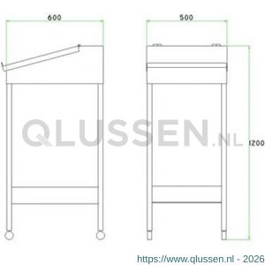 Brakel LC100 werkplaats lessenaar 510x620x1250-1580 mm RAL 5009