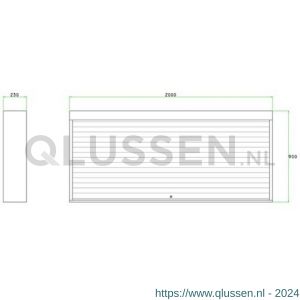 Brakel RO200 rolluikkast staal 2000x230x900 mm RAL 5009